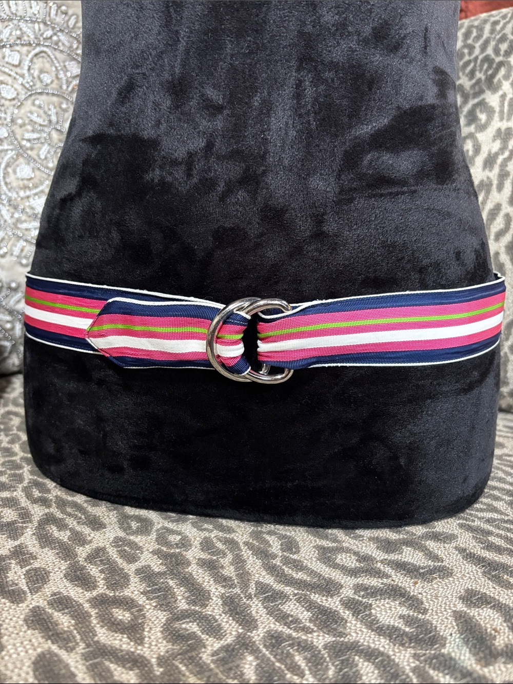 Stubbs & Wootton Striped D-Ring ribbon Belt multicolor preppy y2k nautical s